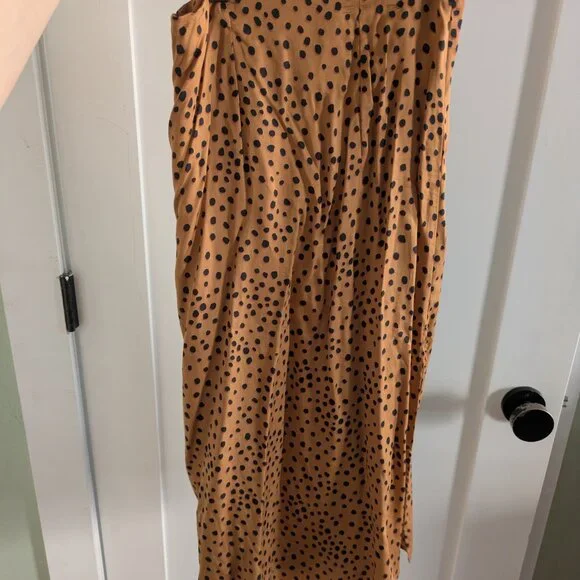 Marine Layer Zaria Midi Slip Skirt Abstract Cheetah Print Slit Leopard 0 - Picture 3 of 4
